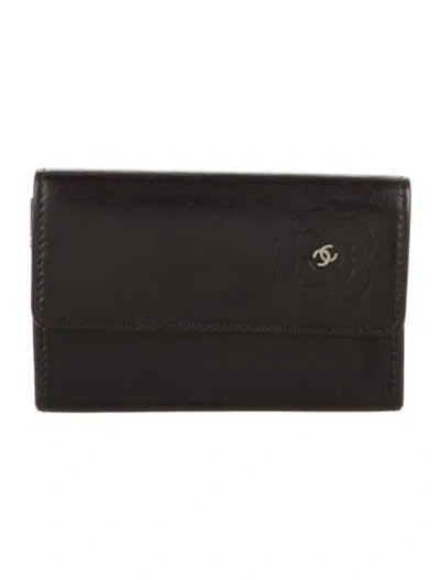 Pre-owned Chanel 2011-2012 Interlocking Cc Logo Wallet In Black