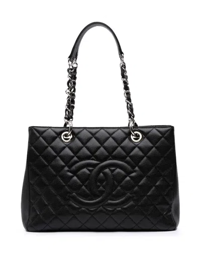 Pre-owned Chanel 2012-2013 Caviar Grand Shopping Tote Bag In Black