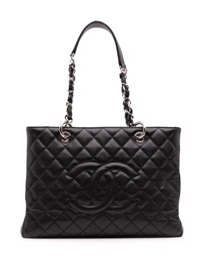 Pre-owned Chanel 2012-2013 Caviar Grand Shopping Tote Bag In Black
