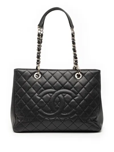 Pre-owned Chanel 2012-2013 Caviar Grand Shopping Tote Bag In Black