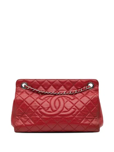 Pre-owned Chanel 2012-2013 Cc Quilted Caviar Frame Shopping Tote Bag