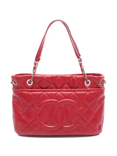 Pre-owned Chanel 2012-2013 Cc Quilted Tote Bag In Red