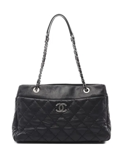 Pre-owned Chanel 2012-2013 Chain Tote Bag In Black