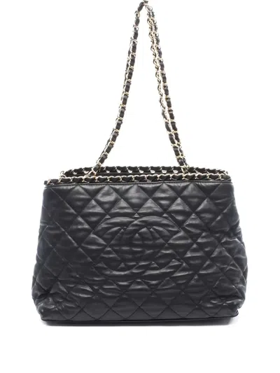 Pre-owned Chanel 2012-2013 Matelassé Chain Shoulder Bag In Black