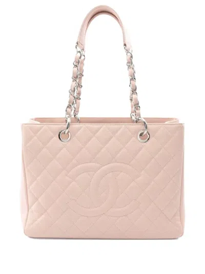 Pre-owned Chanel 2012-2013 Matelasse Grand Shopping Chain Tote Bag In Pink