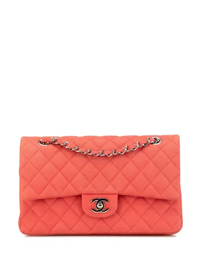 Pre-owned Chanel 2012-2013 Medium Classic Caviar Double Flap Shoulder Bag In 粉色