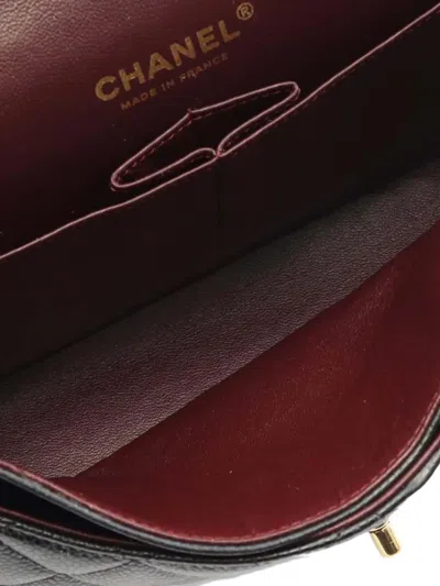 Pre-owned Chanel 2012-2013 Medium Classic Caviar Double Flap Shoulder Bag In Black