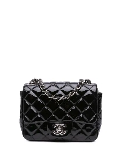 Pre-owned Chanel 2012-2013 Mini Square Classic Patent Single Flap Crossbody Bag