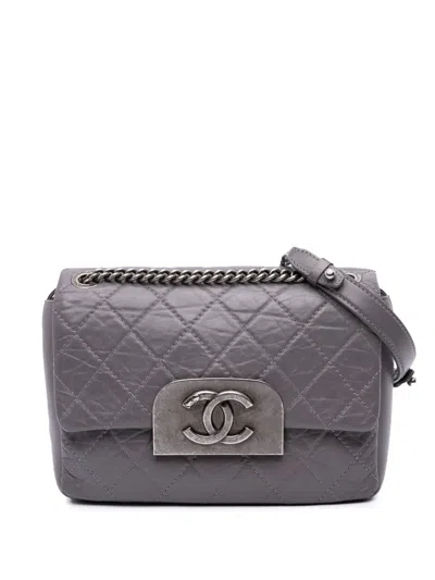 Pre-owned Chanel 2012-2013 Quilted Aged Calfskin Cc Square Flap Crossbody Bag