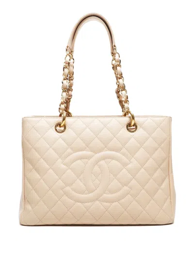 Pre-owned Chanel 2012-2013 Shopping Gst Tote Bag In Neutral