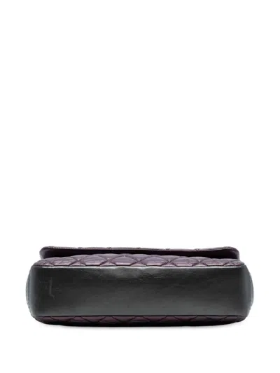 Pre-owned Chanel 2012-2013 Small Bicolor Quilted Aged Calfskin Lady Pearly Flap Crossbody Bag In Purple
