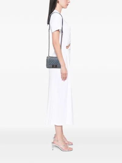 Pre-owned Chanel 2012-2013 Small Quilted Denim Boy Flap Crossbody Bag In Blue