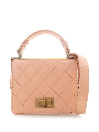 Pre-owned Chanel 2012-2013 Small Quilted Goatskin Rita Top Handle Flap Satchel