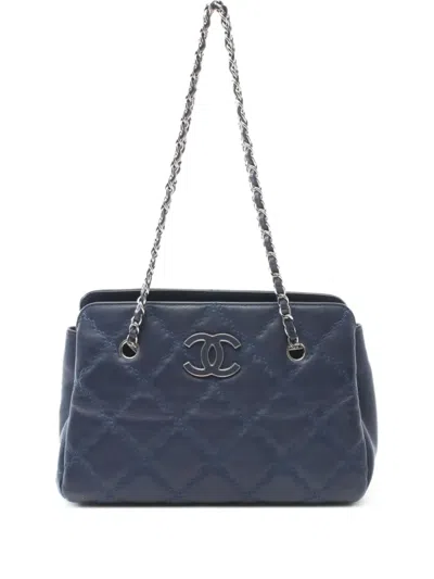 Pre-owned Chanel 2012-2013 Ultra Stitch Tote Bag In Blue