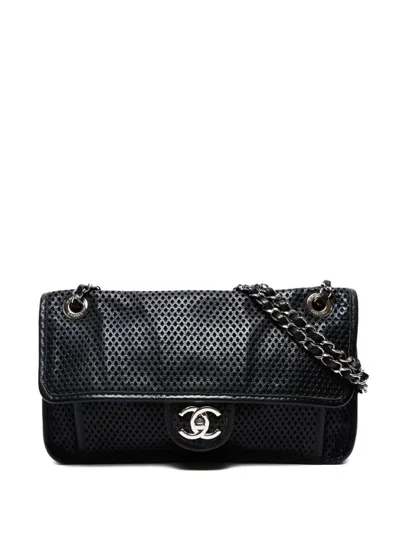 Pre-owned Chanel 2012-2013french Riviera Shoulder Bag In Black