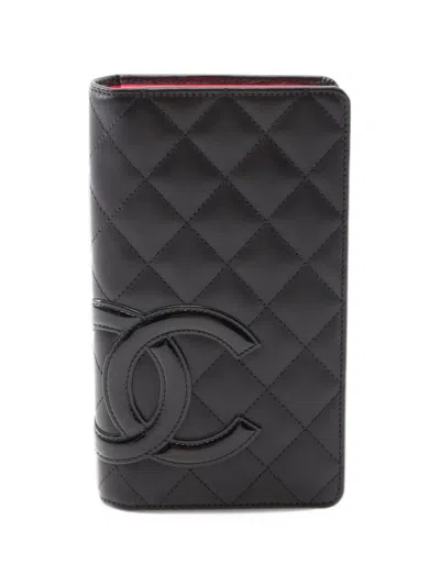 Pre-owned Chanel 2012 Cambon Bifold Wallet In Black