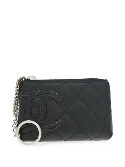Pre-owned Chanel 2012 Cambon Ligne Pouch Bag In Black