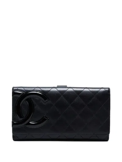 Pre-owned Chanel 2012 Cambon Wallet In Black