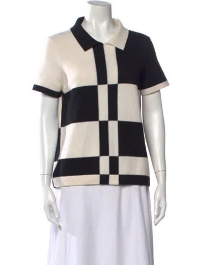 Pre-owned Chanel 2012 Cashmere Polo In Black/neutrals