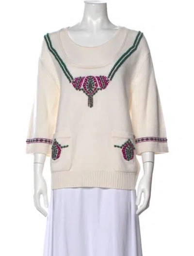 Pre-owned Chanel 2012 Cashmere Sweater W/ Tags In Neutrals