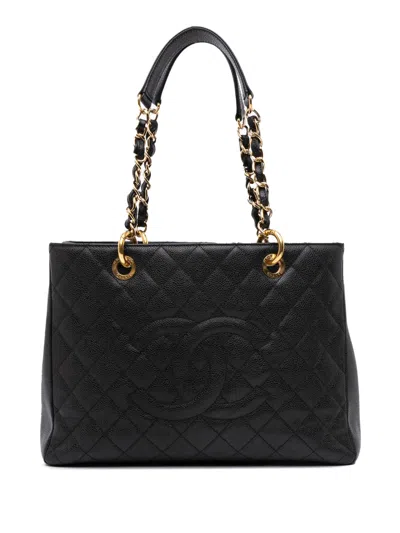 Pre-owned Chanel 2012 Caviar Grand Shopping Tote Bag In Black