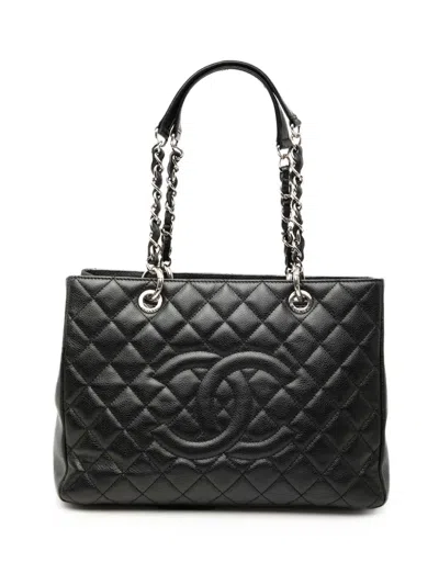 Pre-owned Chanel 2012 Caviar Grand Shopping Tote Bag In Black