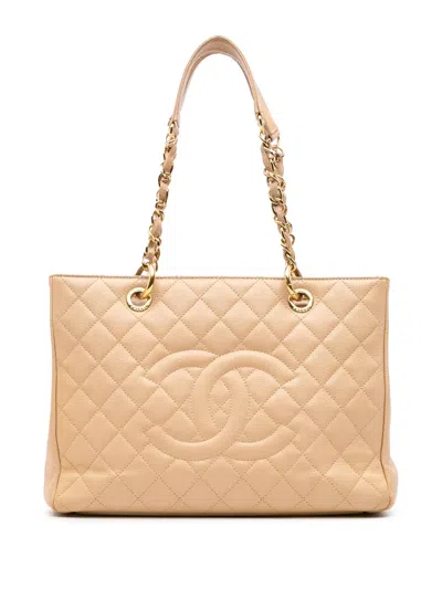 Pre-owned Chanel 2012 Caviar Grand Shopping Tote Bag In Brown