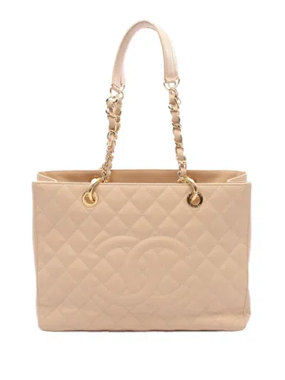 Pre-owned Chanel 2012 Caviar Grand Shopping Tote Bag In Brown
