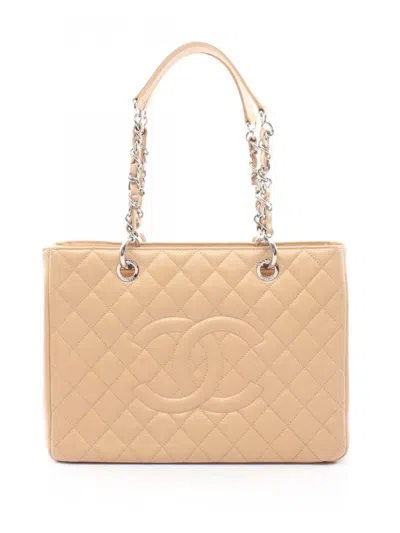 Pre-owned Chanel 2012 Caviar Grand Shopping Tote Bag In Brown