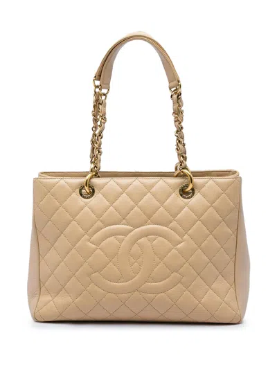 Pre-owned Chanel 2012 Caviar Grand Shopping Tote Bag In Brown