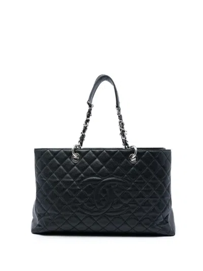 Pre-owned Chanel 2012 Caviar Grand Shopping Xl Tote Bag In Black