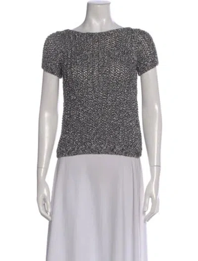 Pre-owned Chanel 2012 Crew Neck Top In Gray