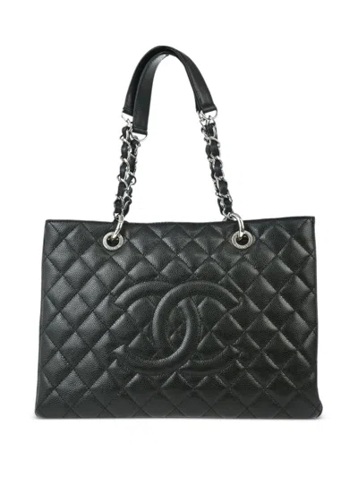 Pre-owned Chanel 2012 Grand Shopping Tote Bag In Black