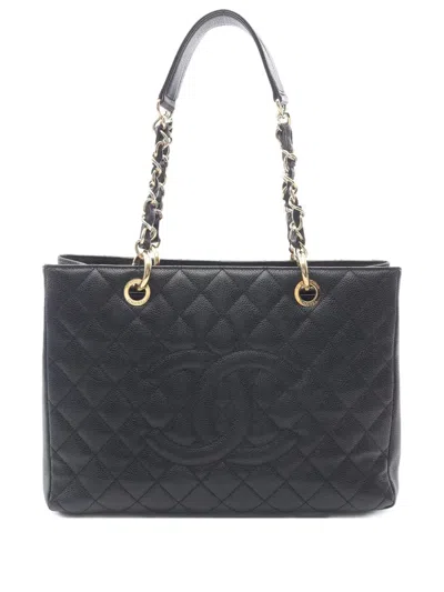 Pre-owned Chanel 2012 Grand Shopping Tote Bag In Black
