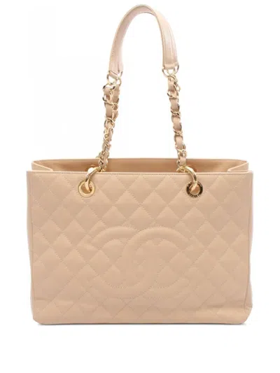 Pre-owned Chanel 2012 Grand Shopping Tote Bag In Neutral