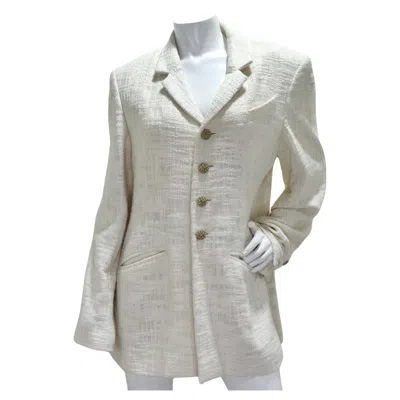 Pre-owned Chanel 2012 Gripoix Tweed Blazer In Gray
