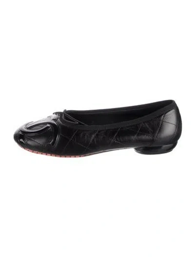 Pre-owned Chanel 2012 Interlocking Cc Logo Ballet Flats In Black