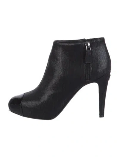 Pre-owned Chanel 2012 Interlocking Cc Logo Boots In Black