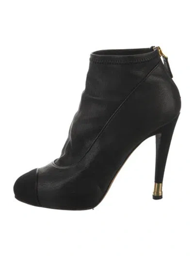 Pre-owned Chanel 2012 Interlocking Cc Logo Boots In Black