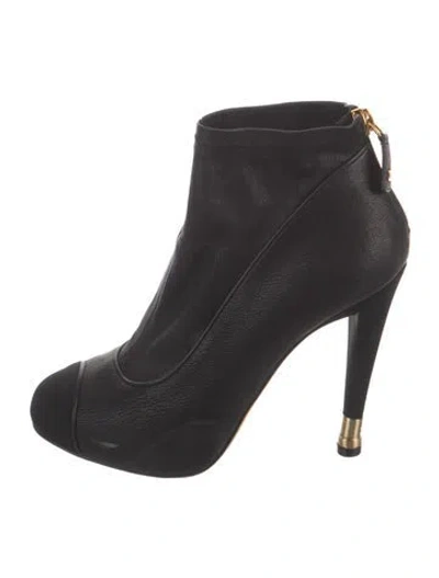 Pre-owned Chanel 2012 Interlocking Cc Logo Boots In Black