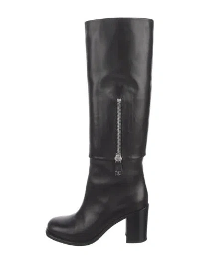 Pre-owned Chanel 2012 Interlocking Cc Logo Boots In Black
