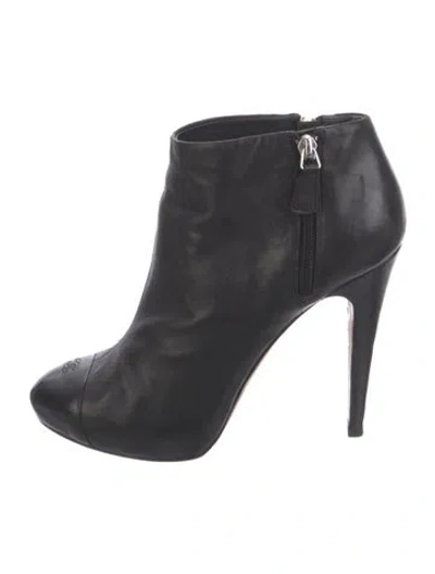 Pre-owned Chanel 2012 Interlocking Cc Logo Boots In Black