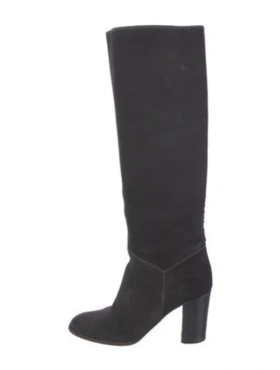 Pre-owned Chanel 2012 Interlocking Cc Logo Boots In Gray
