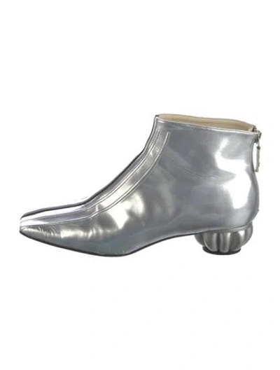 Pre-owned Chanel 2012 Interlocking Cc Logo Boots In Silver