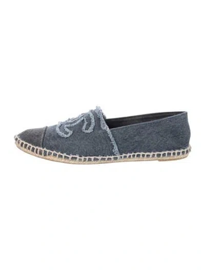 Pre-owned Chanel 2012 Interlocking Cc Logo Espadrilles In Blue