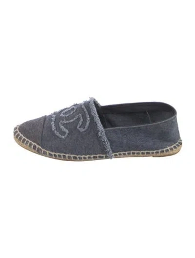 Pre-owned Chanel 2012 Interlocking Cc Logo Espadrilles In Blue