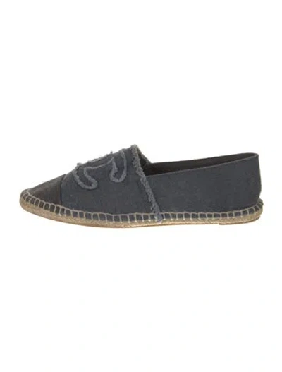 Pre-owned Chanel 2012 Interlocking Cc Logo Espadrilles In Blue