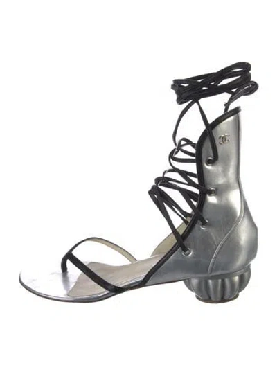 Pre-owned Chanel 2012 Interlocking Cc Logo Gladiator Sandals In Multi