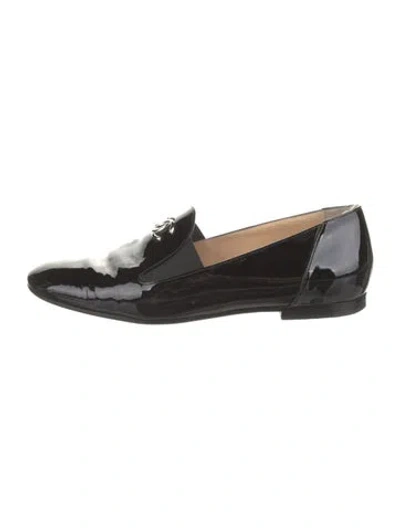 Pre-owned Chanel 2012 Interlocking Cc Logo Loafers In Black