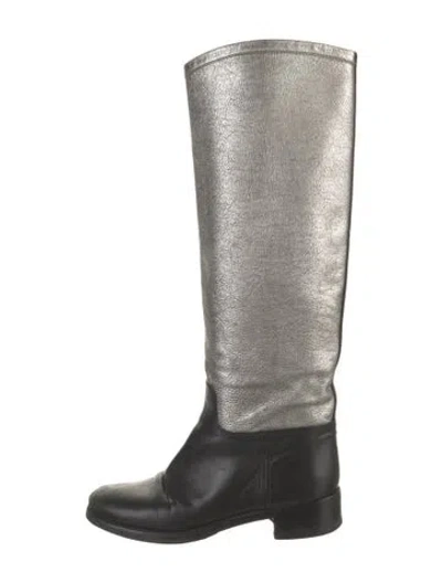 Pre-owned Chanel 2012 Interlocking Cc Logo Riding Boots In Multi
